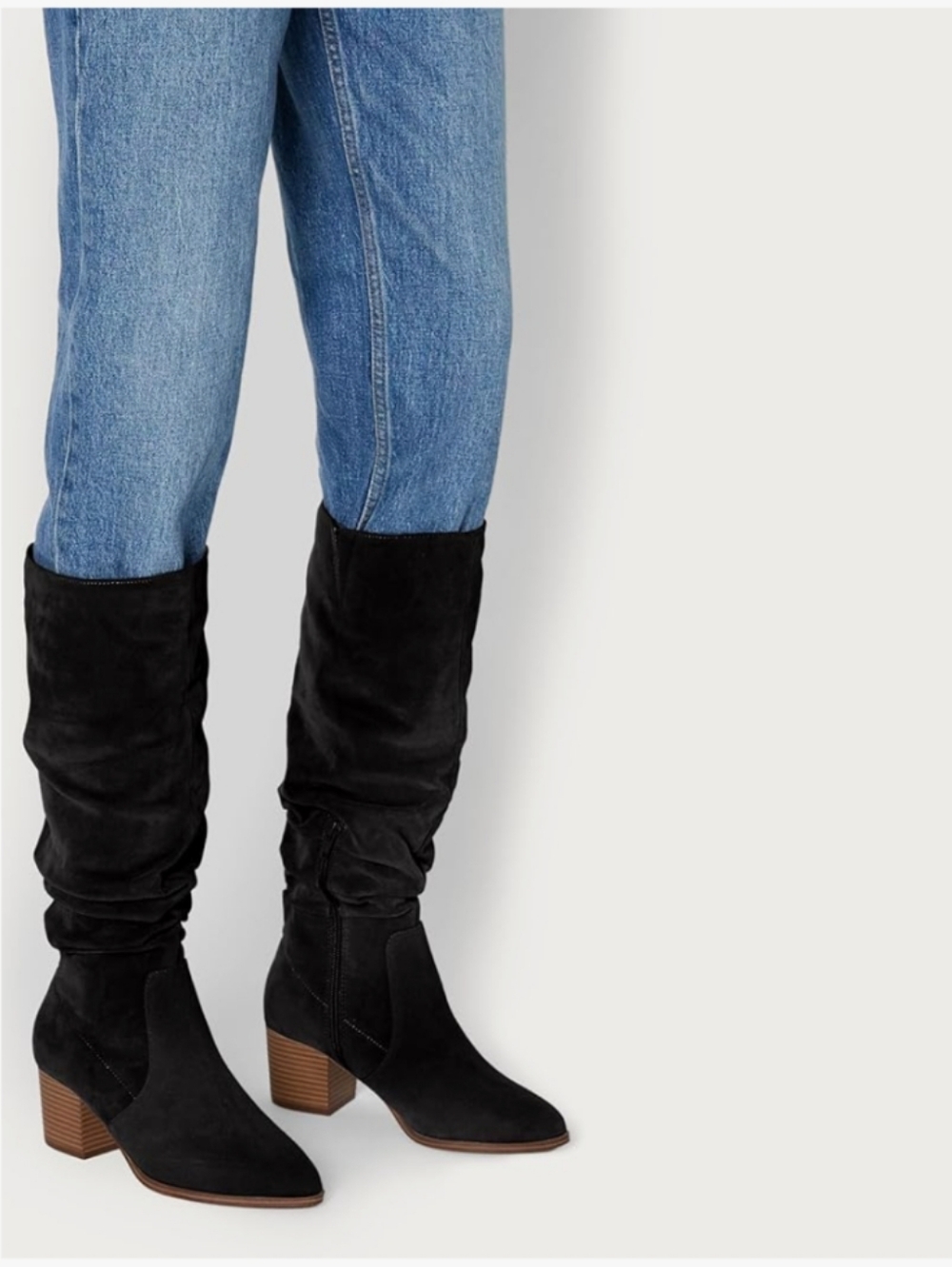 Women's US 13 Black Tall Block Heel Boot